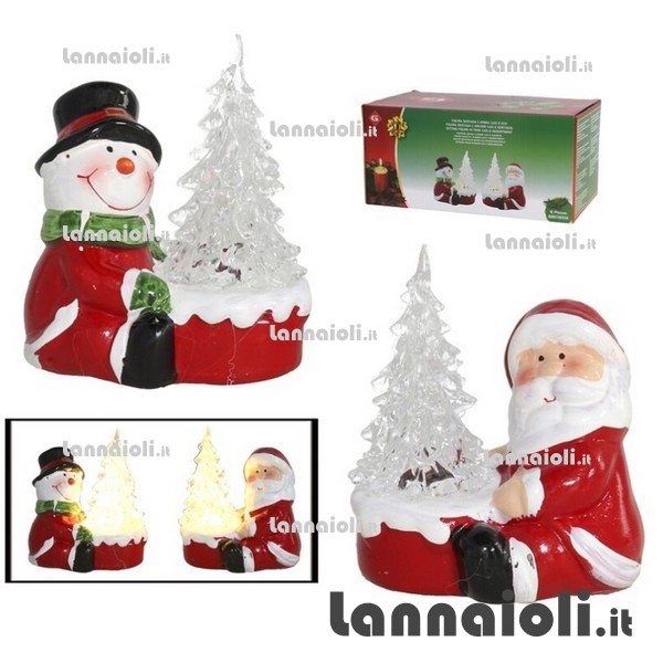 ALBERO LED C-PUPAZZO CERAMICA CM.10 