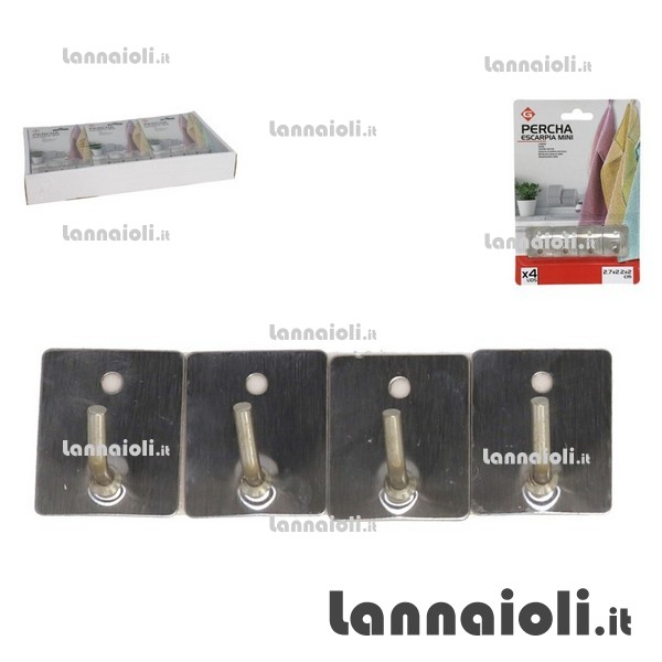 GANCI ADESIVI INOX PZ.4 GANCI ADESIVI INOX PZ.4