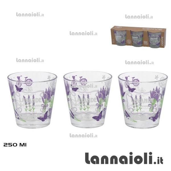 BICCHIERI LAVANDA CL.25 PZ.3 cerve