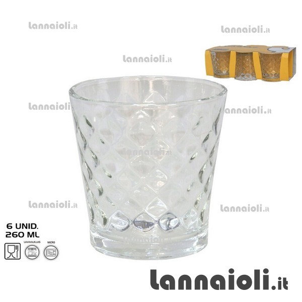 BICCHIERI VETRO PZ.6 CL.26 